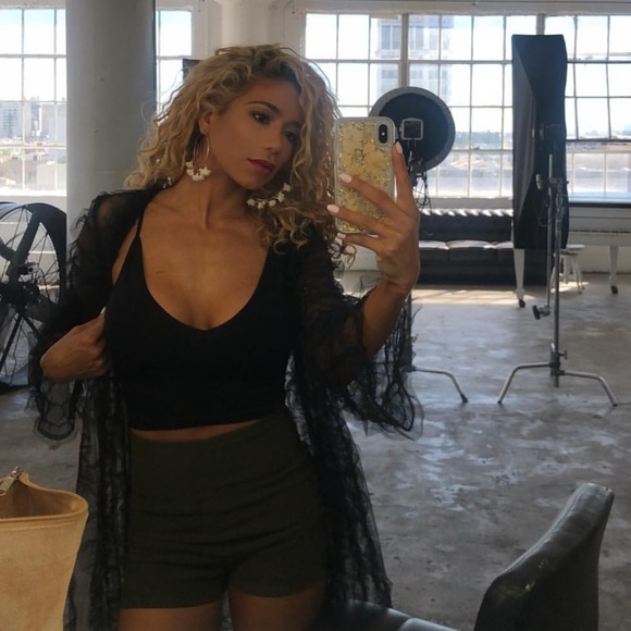 Olive High Waisted Shorts NWOT - Picture 2 of 5